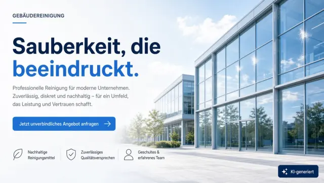 Demo-Vorschau Gebäudereinigung (fiktives Beispielprojekt, KI-Visual)
