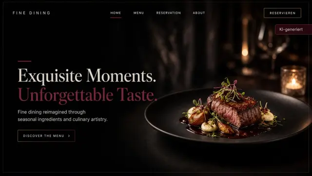 Demo-Vorschau Restaurant (fiktives Beispielprojekt, KI-Visual)